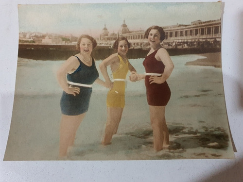 Antigua Foto Original Coloreada Mar Del Plata Rambla Vieja11 (Usado)