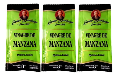 Vinagre De Manzana Indiv. 200 Unid. 8ml C/u Enrico Baronese