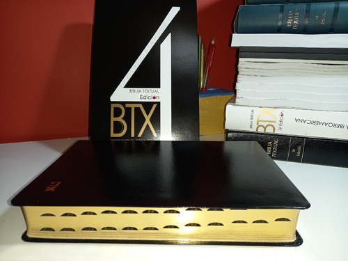 Btx Biblia Textual 4ta Edición Semipiel Negro Con Índice 