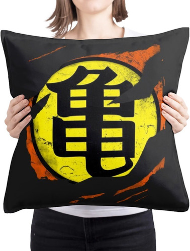 Cojin Decorativo Goku Simbolo Negro Espalda Dragon Ball