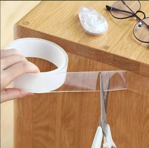 Cinta Doble Faz Transparente Silicona Nanotec 3cm X 3mts