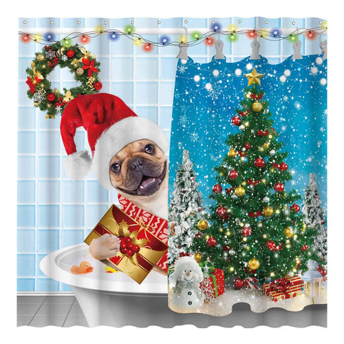 Funnytree Cortina Ducha Divertida Navidad Para Perro Juego X