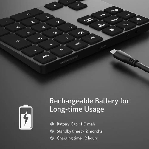 Imagen 8 de 8 de Teclado Numérico Inalámbrico De Aluminio 34 Teclad