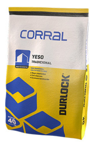 Bolsa De Yeso Revoque Corral X 40 Kg Durlock Premium