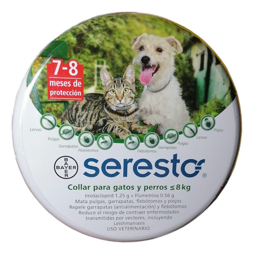 Collar Seresto Antipulgas Menor A 8kg Perros Y Gatos