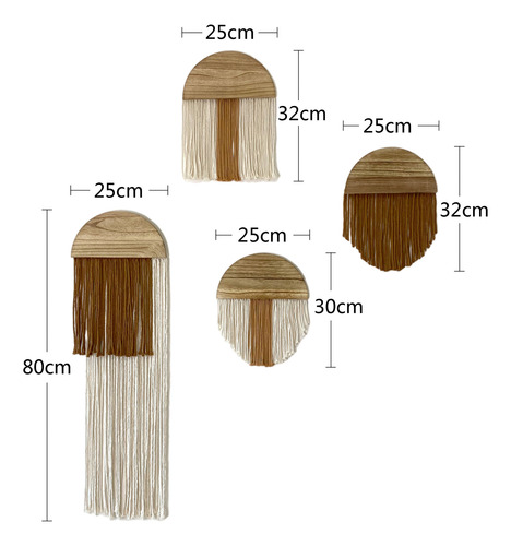 5034 Caramel-thick Line - Pared Con Borlas Bohemias Hechas A