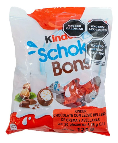 Chocolate Kinder Schoko Bons Bolsa Con 20 Piezas 125 Gr