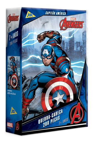 Quebra Cabeça Puzzle 200 Peças Avengers Capitão América