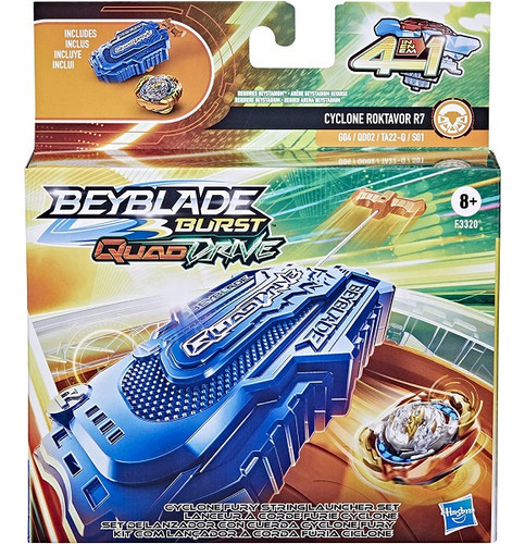 Beyblade Cyclone Roktavor Burst Quad Drive + Lançador Hasbro Cor Colorido