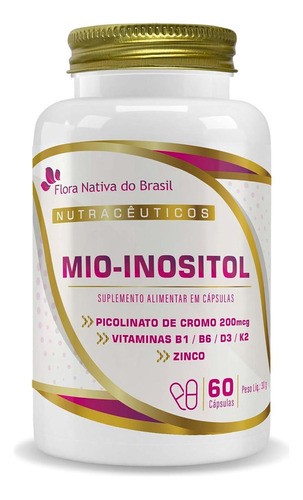 Mio-inositol 500mg 60 Caps Mio-inositol + Associacoes Flora