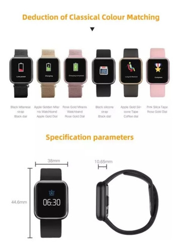 Reloj Inteligente Rosa Smartwatch Sumergible Control Música