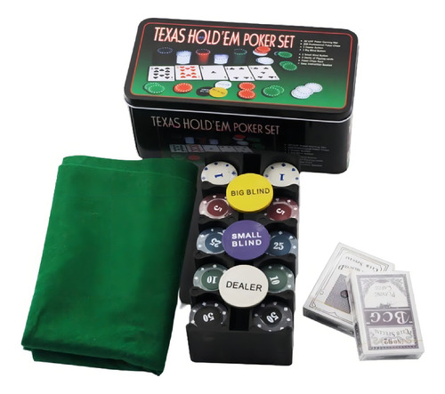 Kit Poker Texas Holdem Semi Profissional Completo 200 Fichas