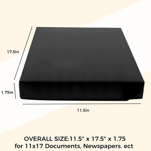 Caja De Almacenamiento Archivo Clamshell, Negro, 28x43 Cm