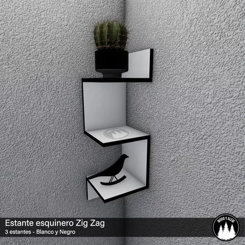 Estante Esquinero Zig Zag 4 Estantes Domino