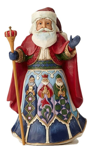 Estatuilla De Papa Noel Aleman De Enesco Con Diseno De Bosqu