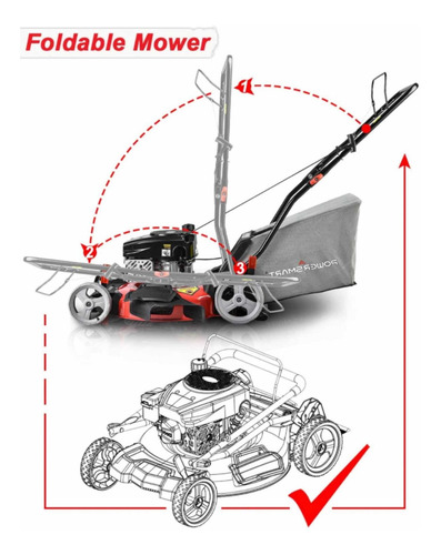 Imagen 4 de 5 de Máquina Corta Cesped De 170cc Gasolina