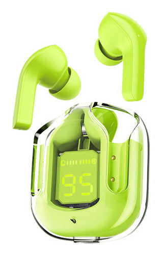 Audífonos Inalámbricos Bluetooth Screen Digital Tws Color Verde Menta