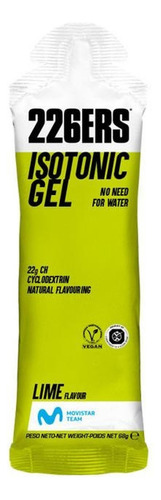 226ers Isotonic Gel Vegano 68g (01 Sachê) Sabor Lima