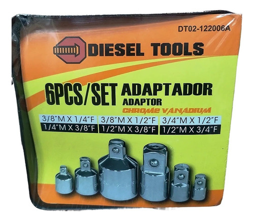 Adaptador Para Dado Ampliadores Y Reductores 6 Pza 1/4 A 3/4