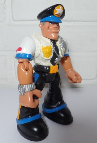 Antigo Boneco Fisher Price Rescue Heroes Policial Mattel2000 (Usado)