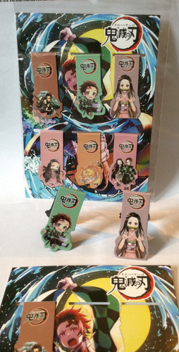 Imagen 5 de 5 de Marcapáginas Clip Magnético Kimetsu No Yaiba Kawaii
