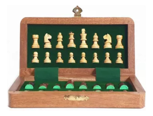 Juego Tablero Ajedréz Madera 30x30 Tablero Plegable Imantado