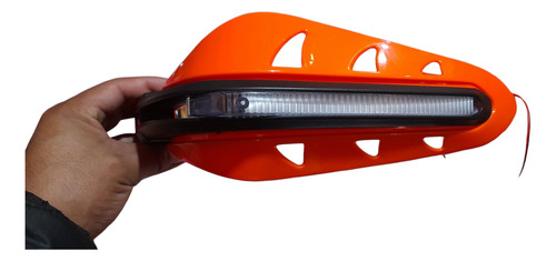 Cubre Puños De Plastico Con Luz Led Blanca Anaranjado Izquierdo/derecho