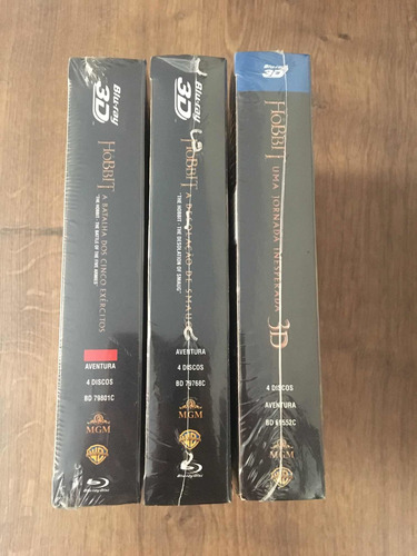 Blu-ray 3d + 2d - O Hobbit: A Trilogia 12 Discos - Original