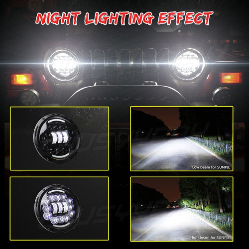 Para Freightliner Century, 7 Pulgadas, Faros Led, 4 Luces An