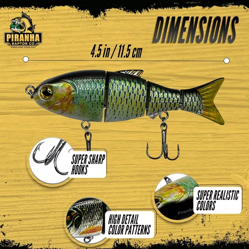 Piranha Raptor Fishing Lures For Bass, Trout, Walleye, Mult