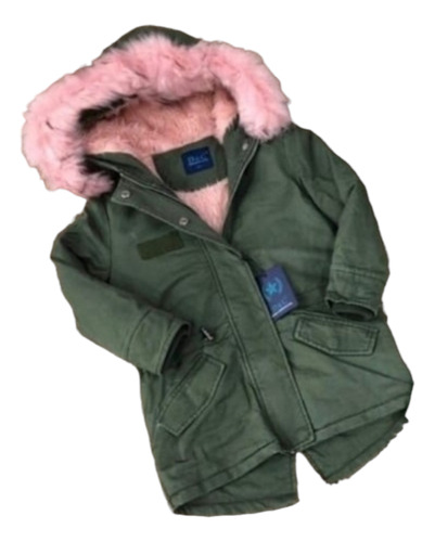 Parka Con Piel Importada Capucha Nena 