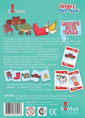 Juego Infantil Bontus Chocolate, Bota, Tortuga