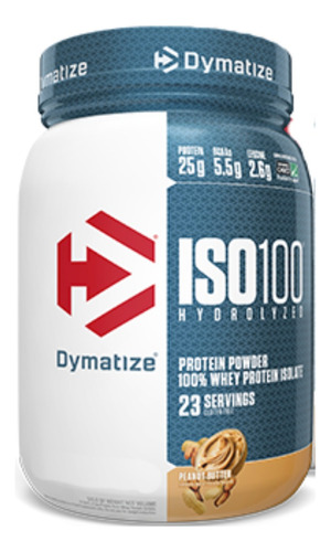 Suplemento en polvo Dymatize  Whey ISO-100 proteína sabor peanut butter en pote de 640g
