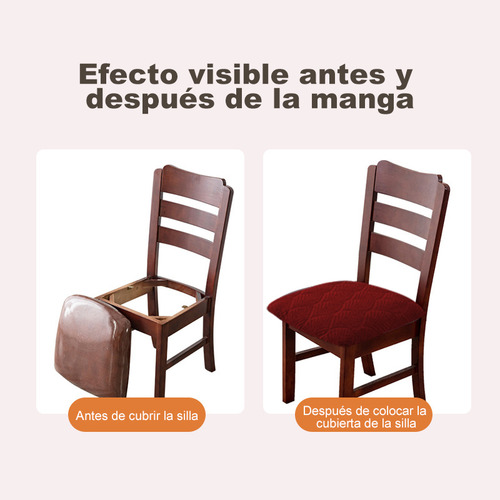 4 Fundas Para Sillas Pequeñas Home Leaf Y Protectores De Coj Color Rojo