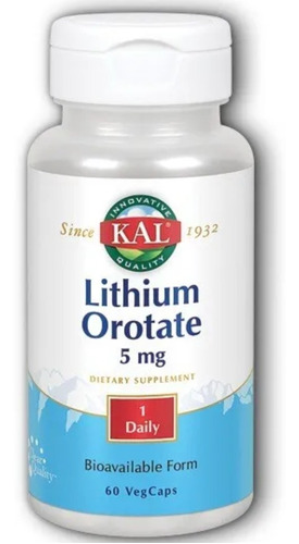 Litio Lithium Orotate 5mg Americano Puro Sin Gluten 