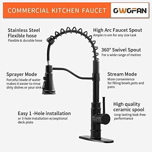 Imagen 6 de 7 de Grifo De Cocina Touch Manguera Extendible Negro Mate