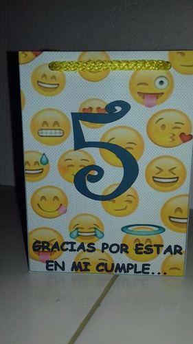 Imagen 3 de 10 de 1.bolsitas De Papel De 180 Gramos Personalizado De Emoji