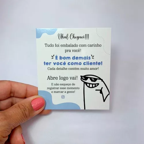 50 Cartão de Agradecimento un 6x9 Florks Meme para Aeee Seu pedido chegou -  Radan - Organização de Escritório - Magazine Luiza