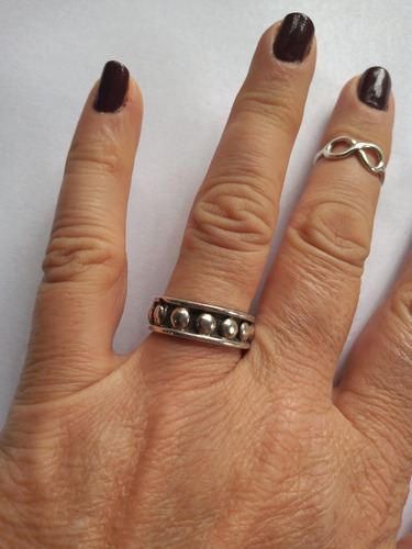 Anillo De Plata Macizo 7,2 Gms Número 17/ 18 Mm De Diámetro (Usado)