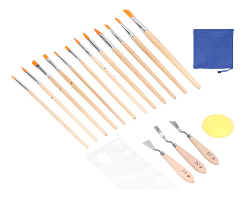 Conjunto De Pincéis: Pintura A Óleo, Linha Gancho, Paleta De