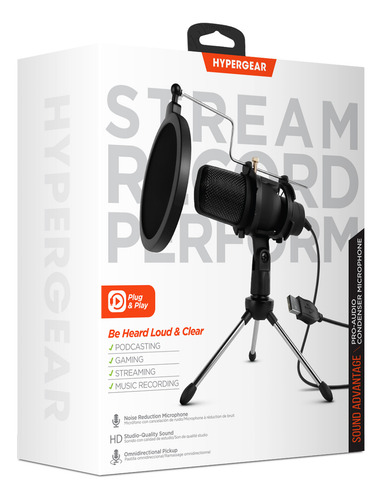 Microfono Wired Tripode Negro Hypergear Negro
