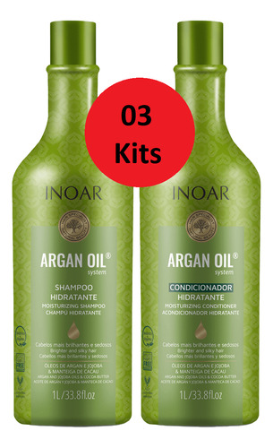 Inoar 03 Kit Duo Argan Oil System Shampoo + Condicionador 1l