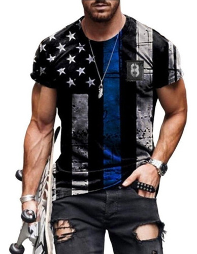 Retro American Flag Men's Summer T-shirts