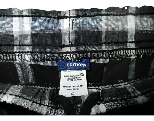 Short Negro Y Gris Cuadros De Hombre Talla 3x Basic Edition