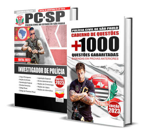 Kit Pc Sp Investigador De Polícia + Caderno De Questões, De Professores Especializados. Editora Editora Decisão, Capa Mole, Edição Oficial Em Português, 2023