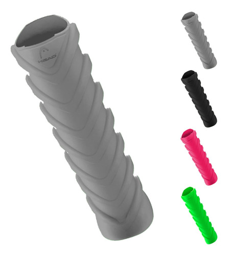 Empunhadura Silicone D-grip Flash Head Raquete Beach Tennis Cor Cinza