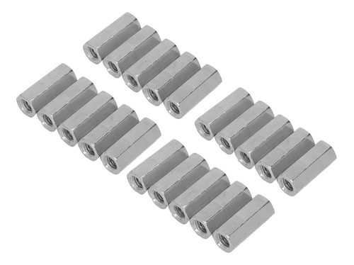 Tuerca De Acoplamiento Hexagonal, 20 Unidades, M6x1, 25 Mm,