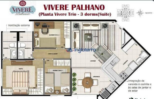 Apartamento À Venda, 78 M² Por R$ 421.000,00 - Gleba Palhano - Londrina/pr - Ap0913