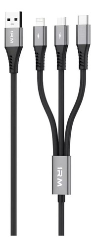 Cable Triple 2 Metros Tipo C - Micro Usb 3 En 1 Ligh