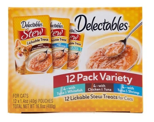 Hartz Delectables Snacks Gatos Sabor Pollo Y Mariscos 12pack